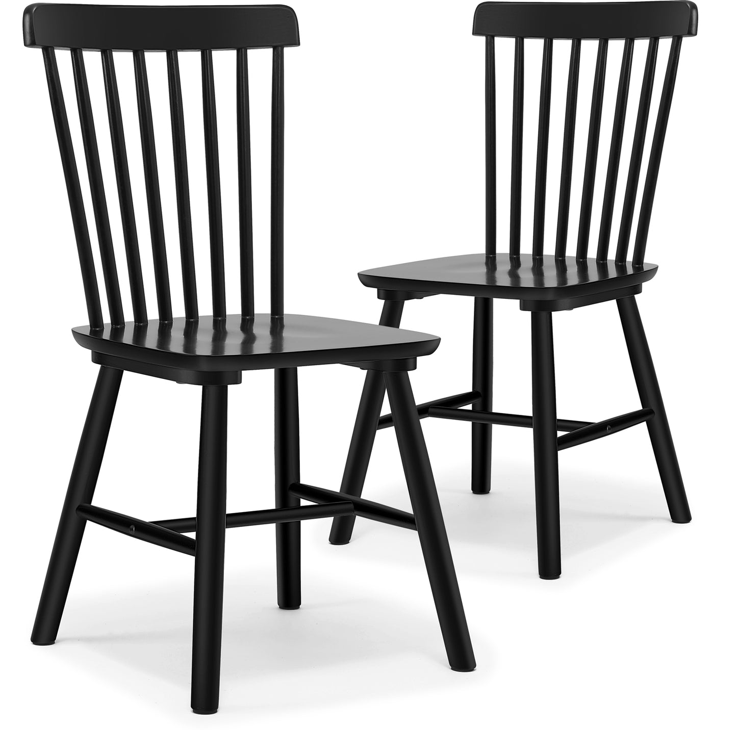 Fancrou Farmhouse Windsor Dining Chairs Set of 4, Spindle Back Wood Chairs for Kitchen and Living Room, Country Style Restaurant Seating, Black