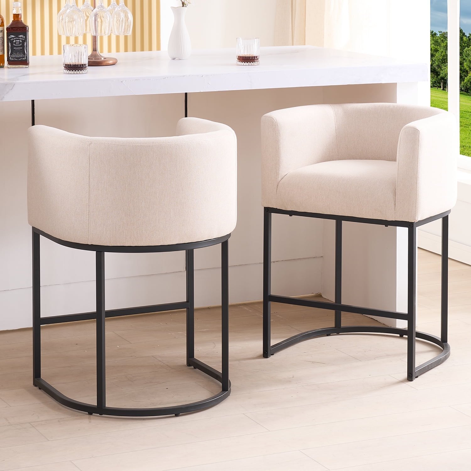 FANCROU 26" H Counter Height Bar Stools Set of 2