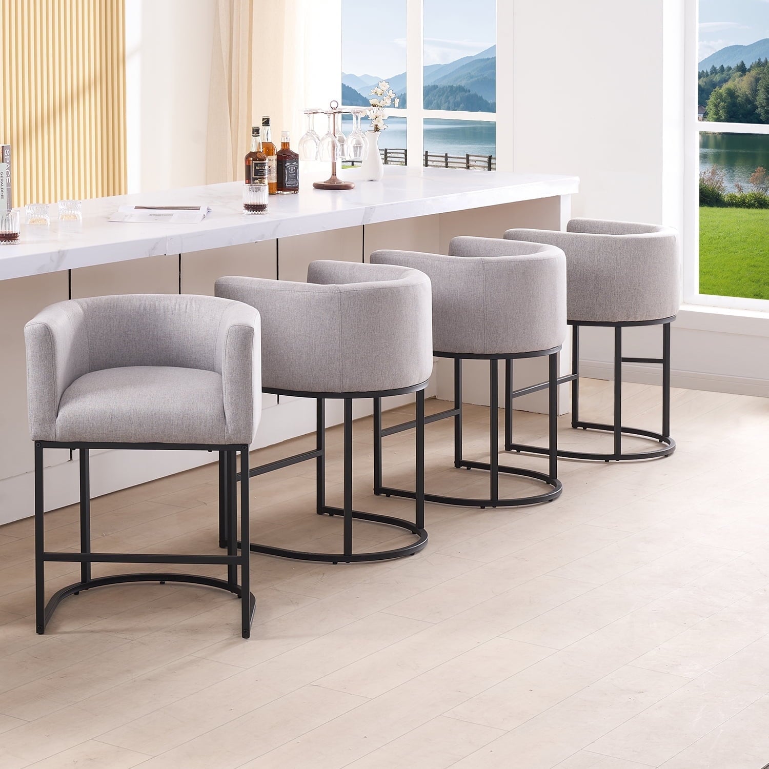 FANCROU 26" H Counter Height Bar Stools Set of 4