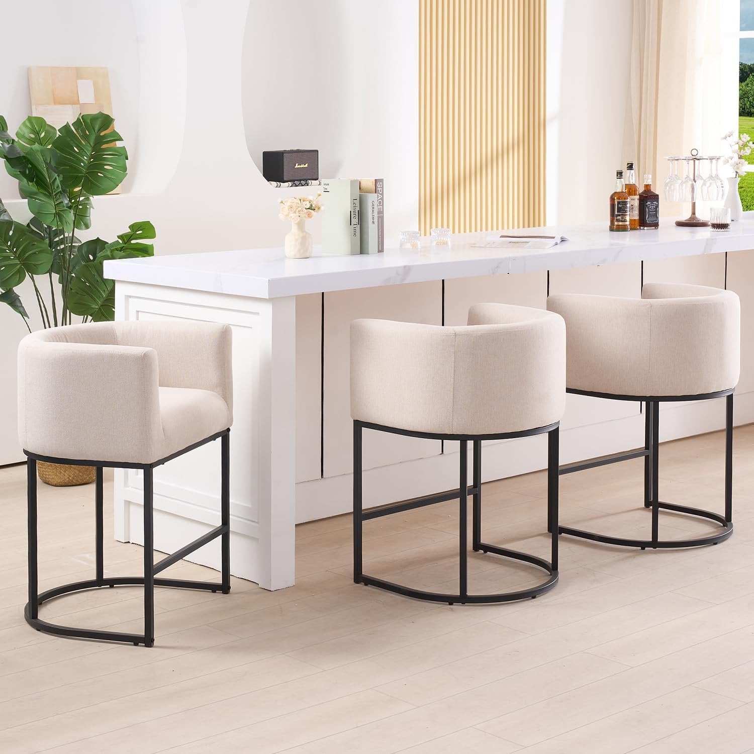 FANCROU 26" H Counter Height Bar Stools Set of 3