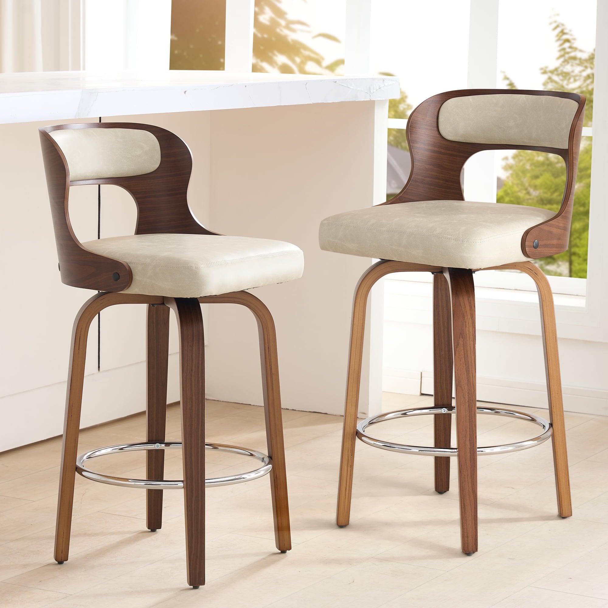 FANCROU 26" Set of 2 Counter Height Bar Stools