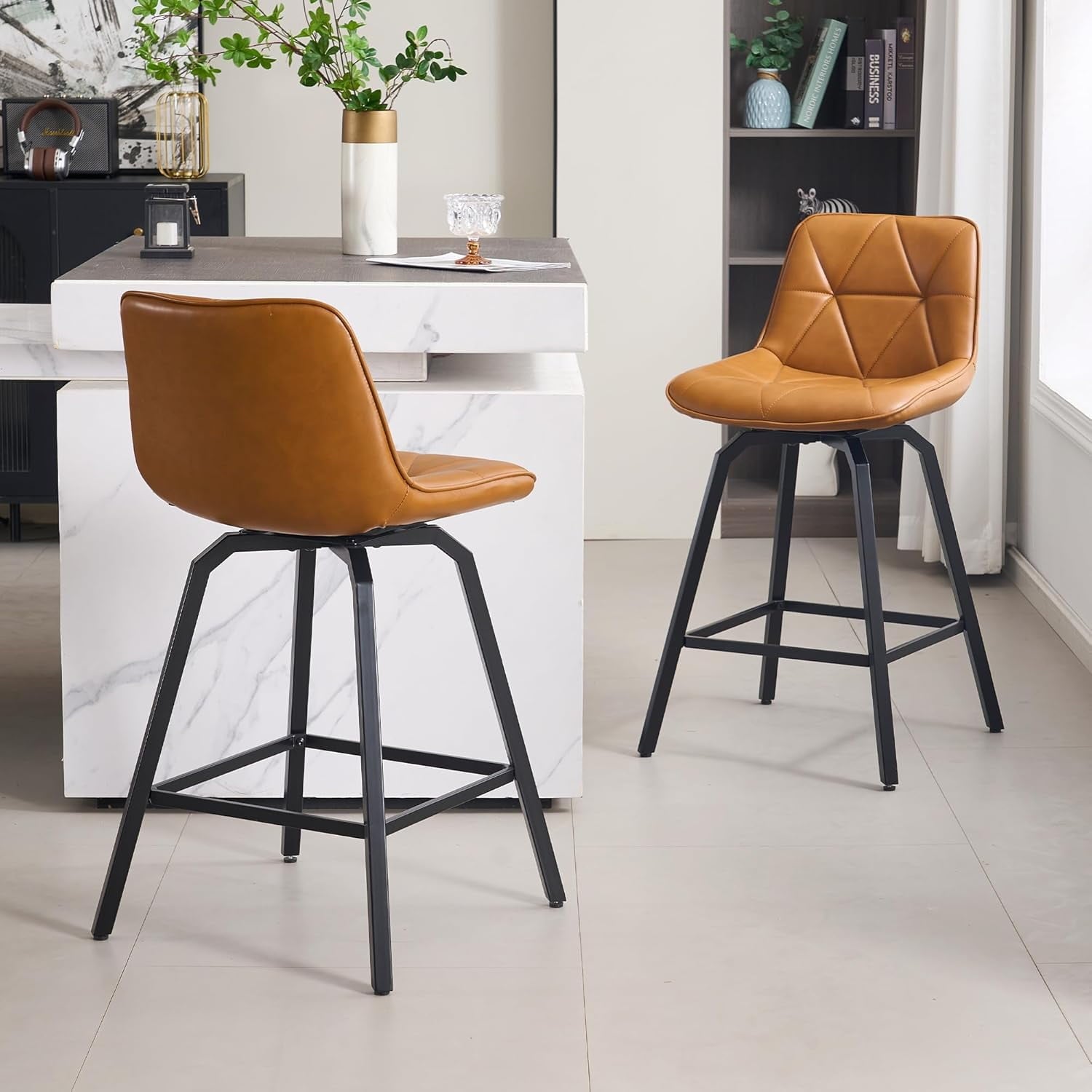 Fancrou 26" Counter Height Swivel Bar Stools Set of 2