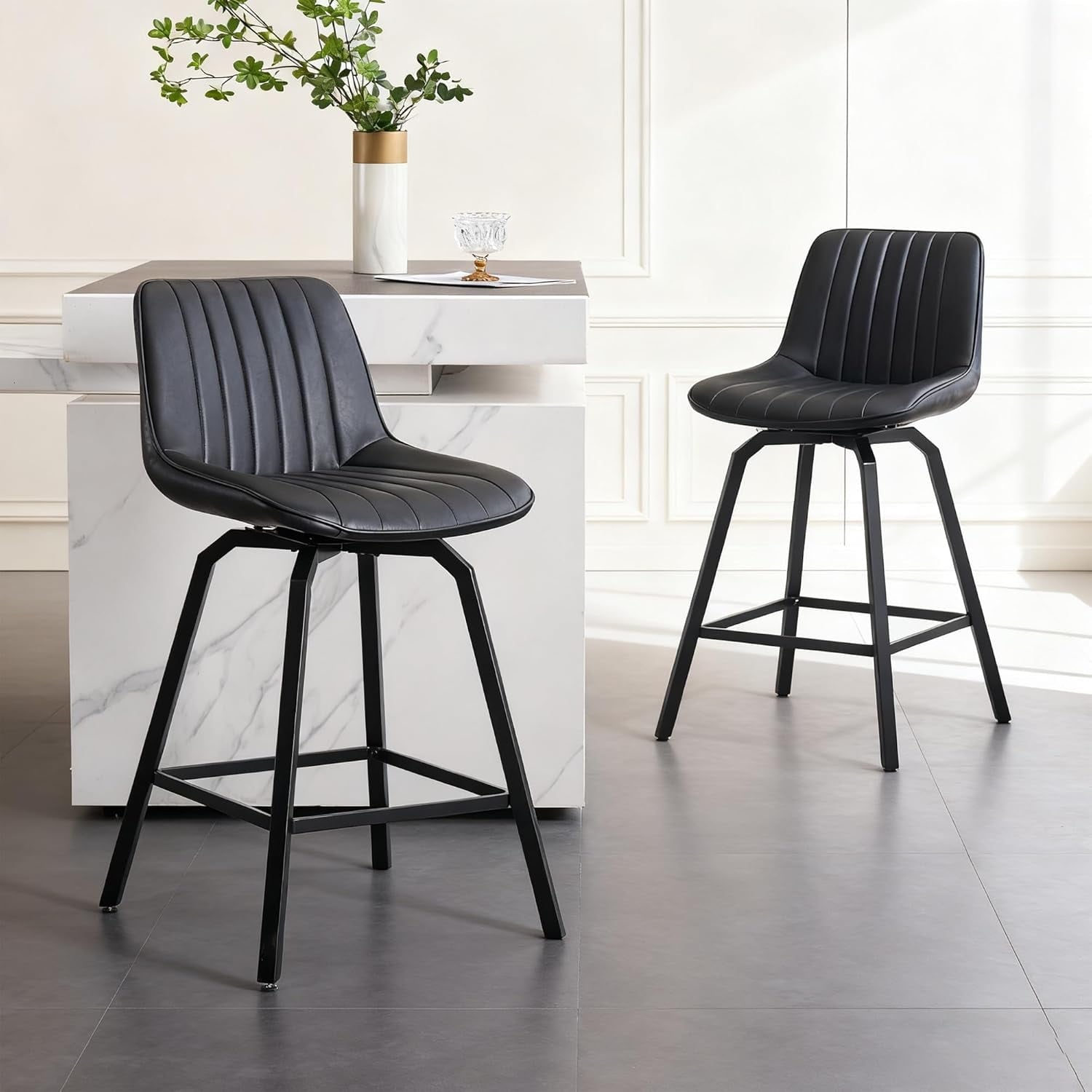 Fancrou 26" Swivel Counter Height Bar Stools Set of