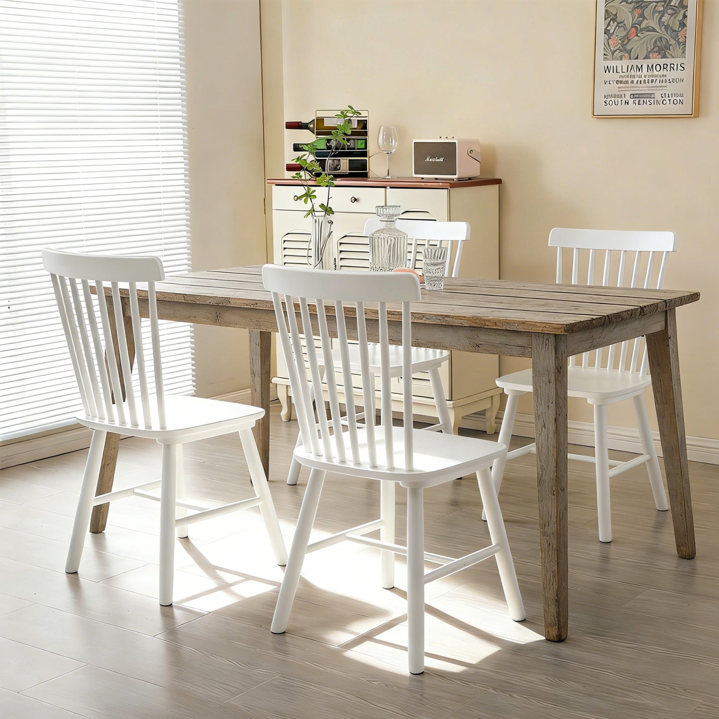 CRERIYO Windsor Dining Chairs, Spindle Back Kitchen Chairs, Classic Farmhouse Dining Room Chairs